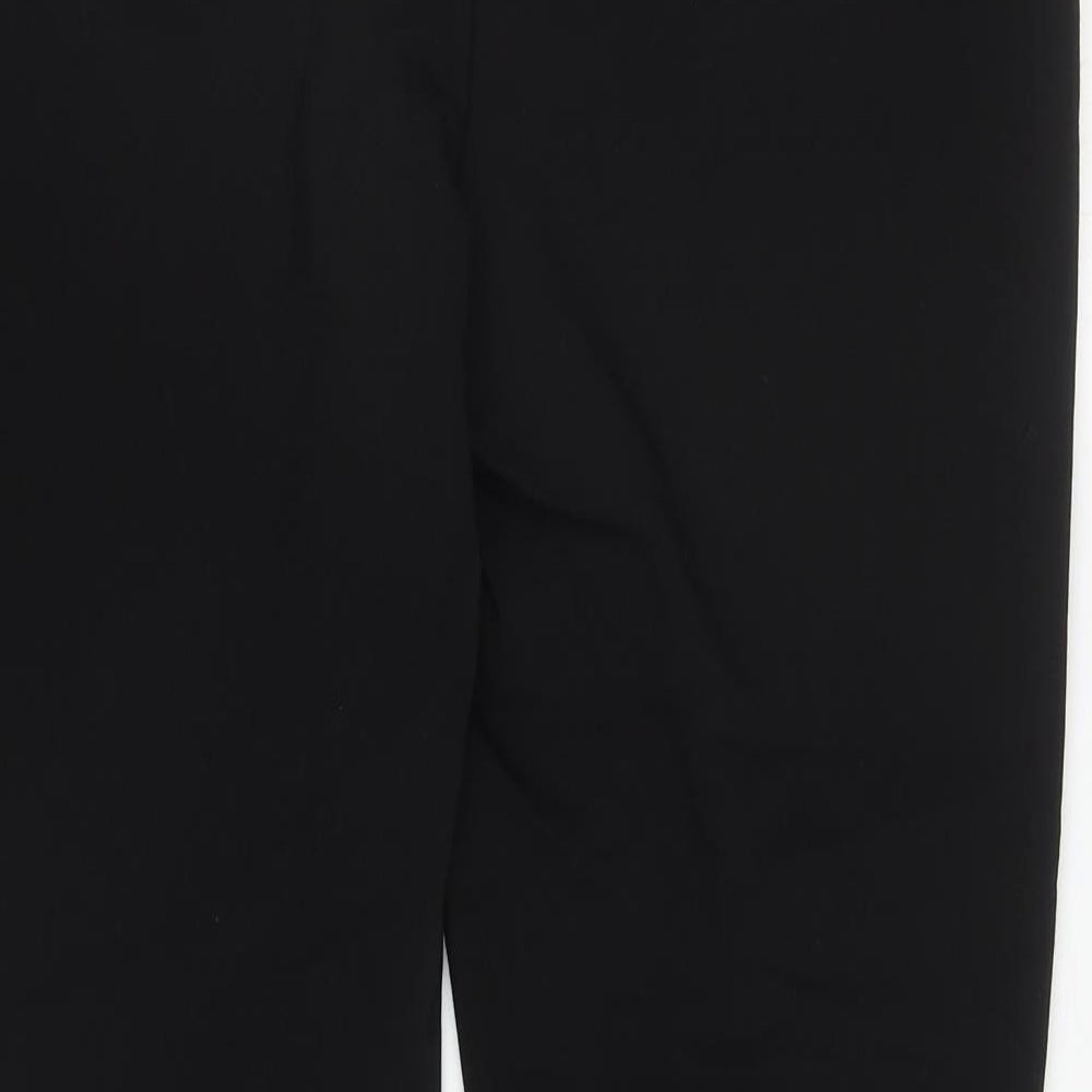Papaya Womens Black Cotton Capri Trousers Size 14 L27 in Regular Zip