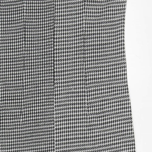 Roman Womens Black Houndstooth Acrylic Pencil Dress Size S Scoop Neck Pullover