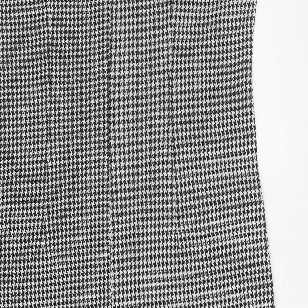Roman Womens Black Houndstooth Acrylic Pencil Dress Size S Scoop Neck Pullover