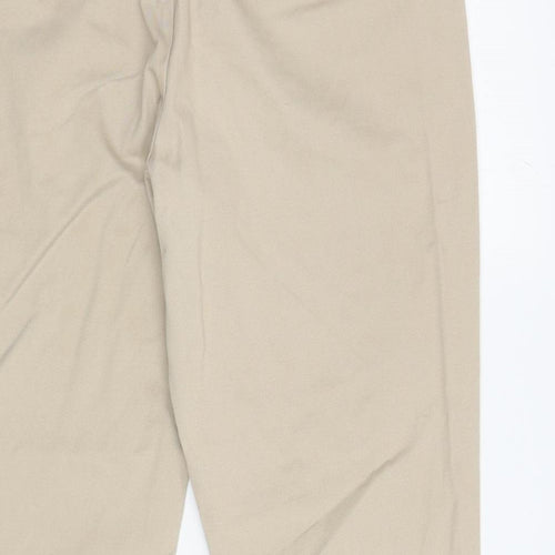 NEXT Womens Beige Cotton Chino Trousers Size 12 L27 in Regular Zip