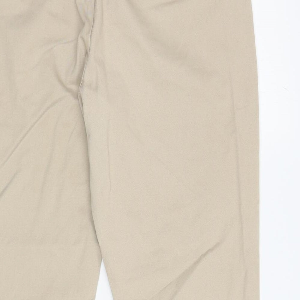 NEXT Womens Beige Cotton Chino Trousers Size 12 L27 in Regular Zip