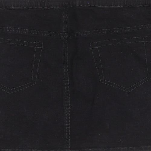 Internacionale Womens Black Cotton Mini Skirt Size 16