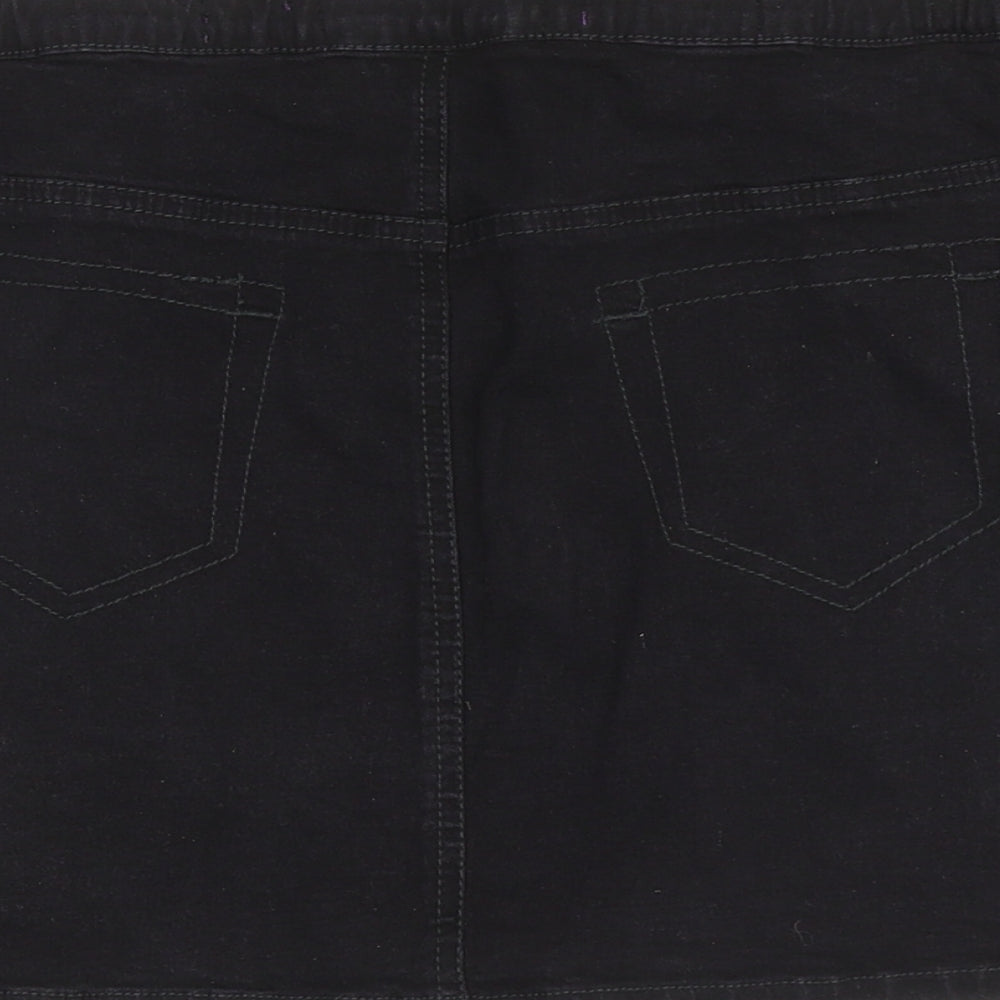 Internacionale Womens Black Cotton Mini Skirt Size 16