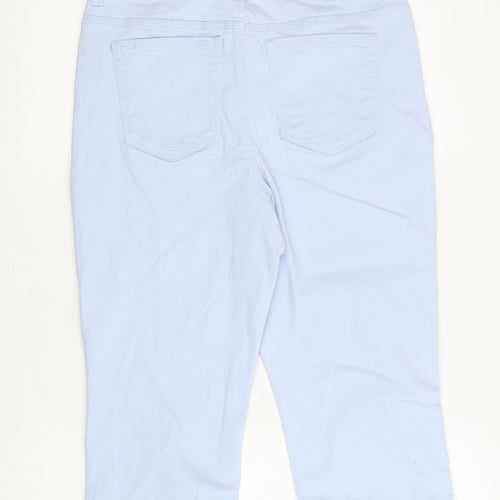 Style & Co Womens Blue Cotton Cropped Trousers Size 8 L20 in Regular Zip