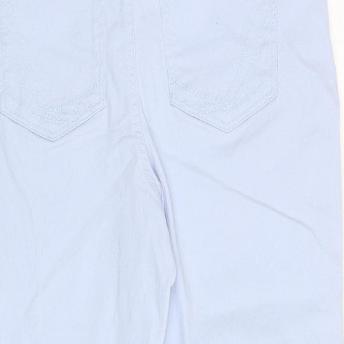 Style & Co Womens Blue Cotton Cropped Trousers Size 8 L20 in Regular Zip