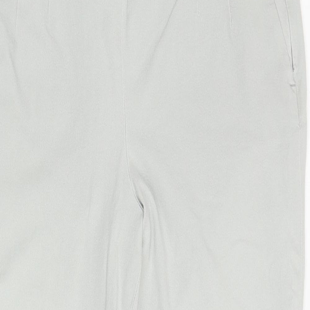 J.CREW Womens Grey Cotton Cropped Trousers Size 10 L23 in Regular Zip