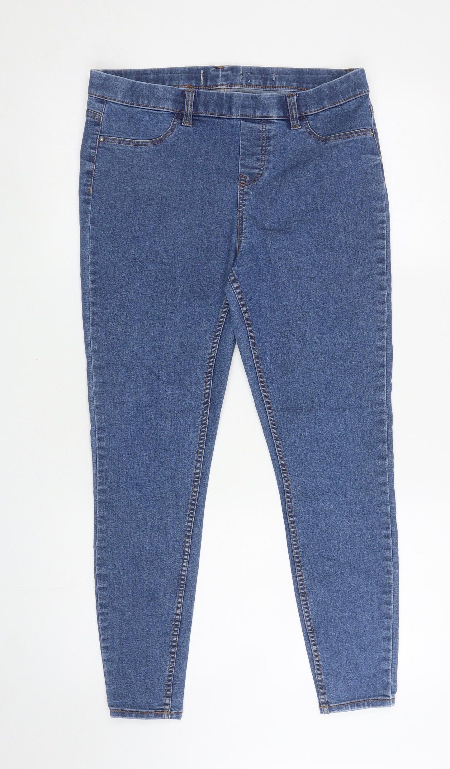 New Look Womens Blue Cotton Jegging Jeans Size 14 L26 in Regular