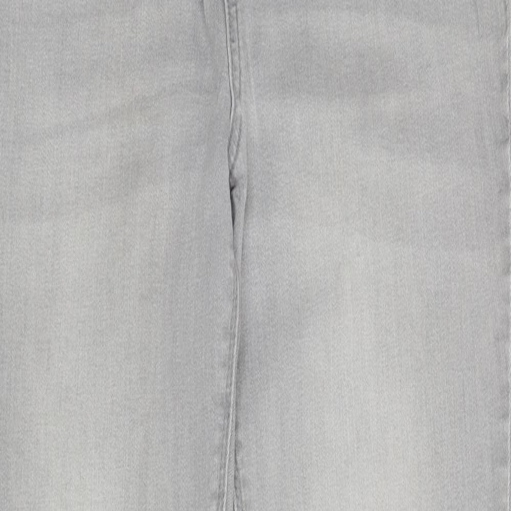 Denim & Co Womens Grey Cotton Skinny Jeans Size 14 L30 in Regular Zip