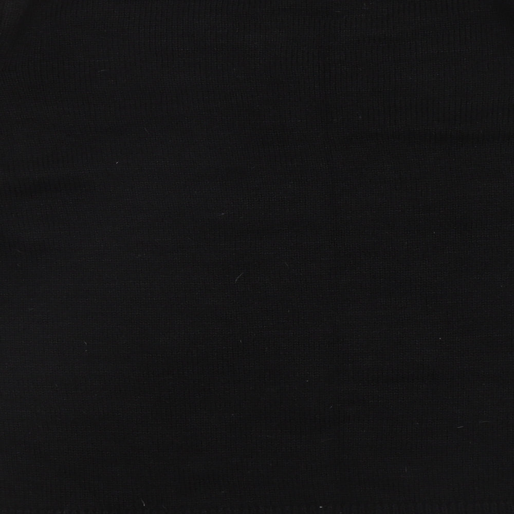 George Womens Black Round Neck Acrylic Pullover Jumper Size L - Christmas Tree