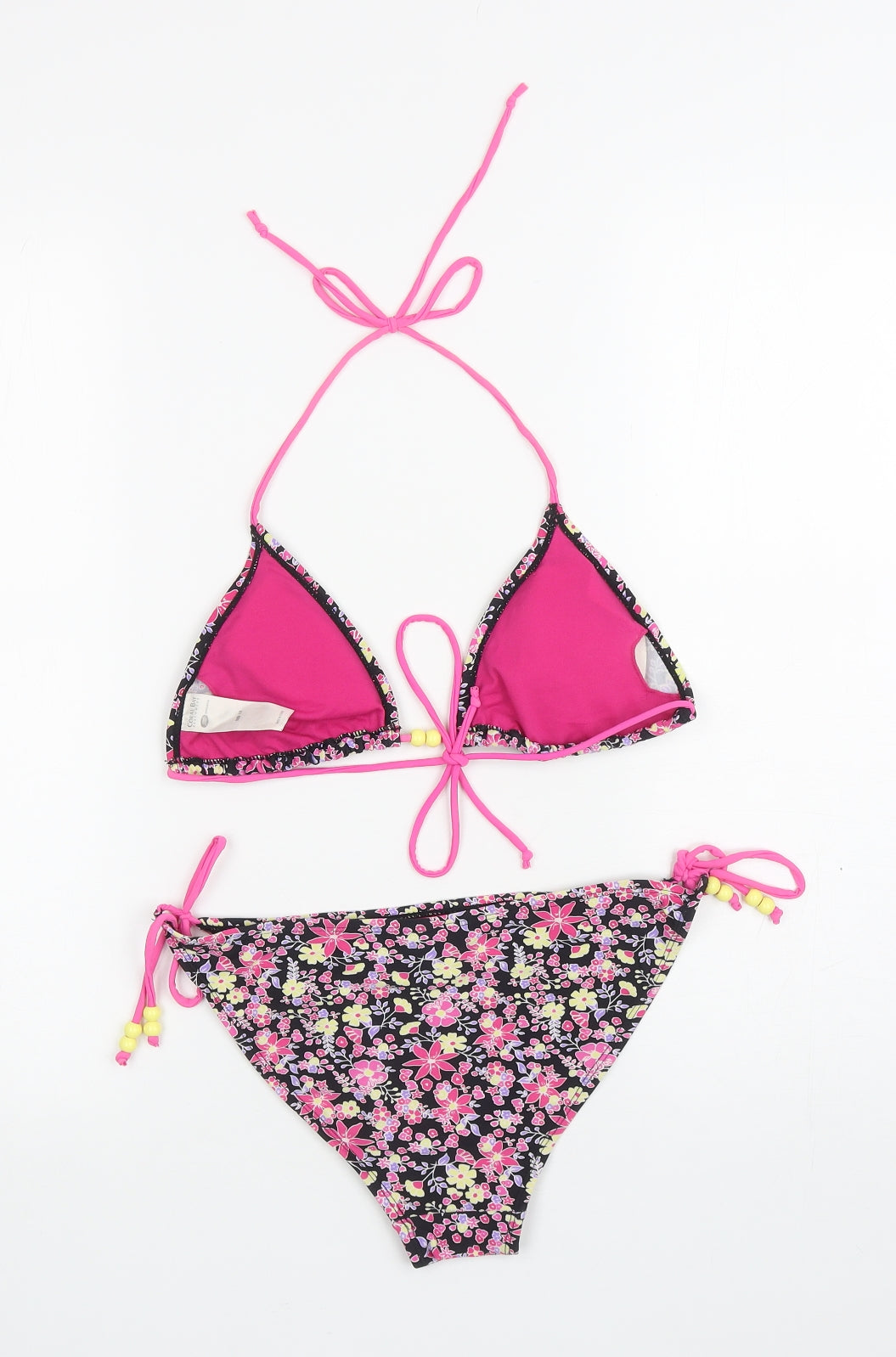 Coral Bay Womens Black Floral Polyamide Bikini Size 10