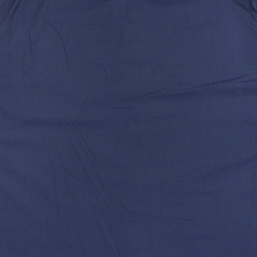 Tesco Mens Blue Cotton Dress Shirt Size 17.5 Collared Button