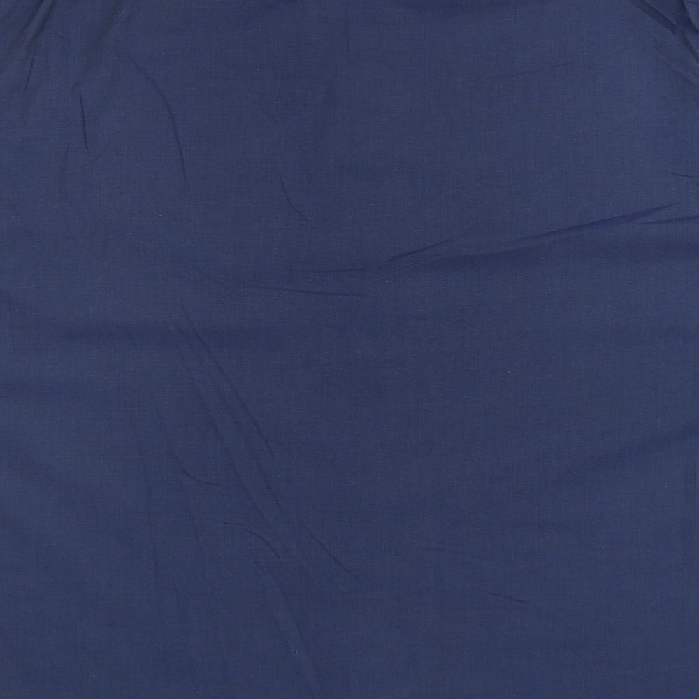 Tesco Mens Blue Cotton Dress Shirt Size 17.5 Collared Button