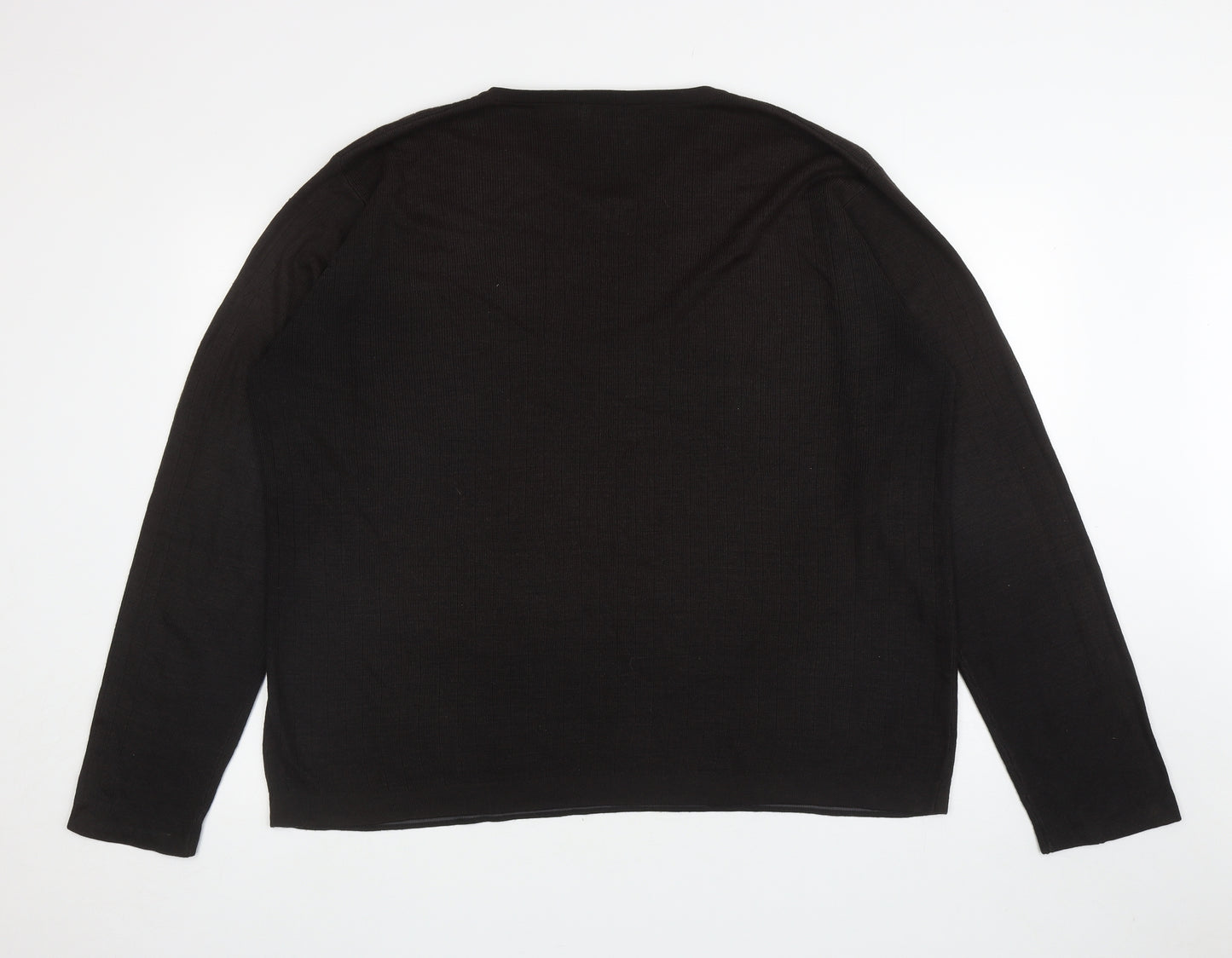 F&F Mens Brown V-Neck Acrylic Pullover Jumper Size XL