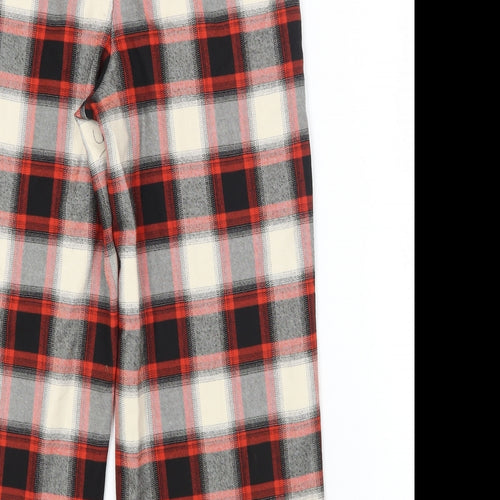 LIGHT BEFORE DARK Womens Multicoloured Check Polyester Trousers Size XS L22 in Regular Button