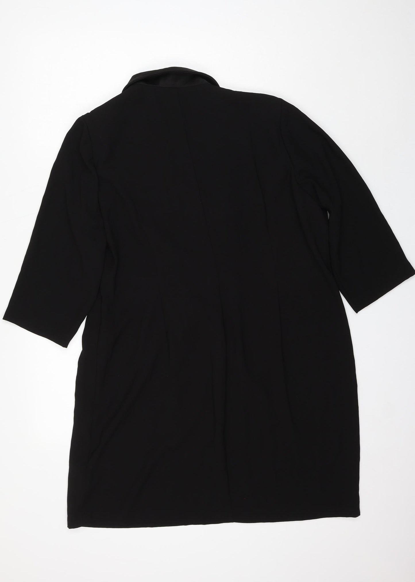 Marks and Spencer Womens Black Polyester Jacket Dress Size 20 Collared Pullover