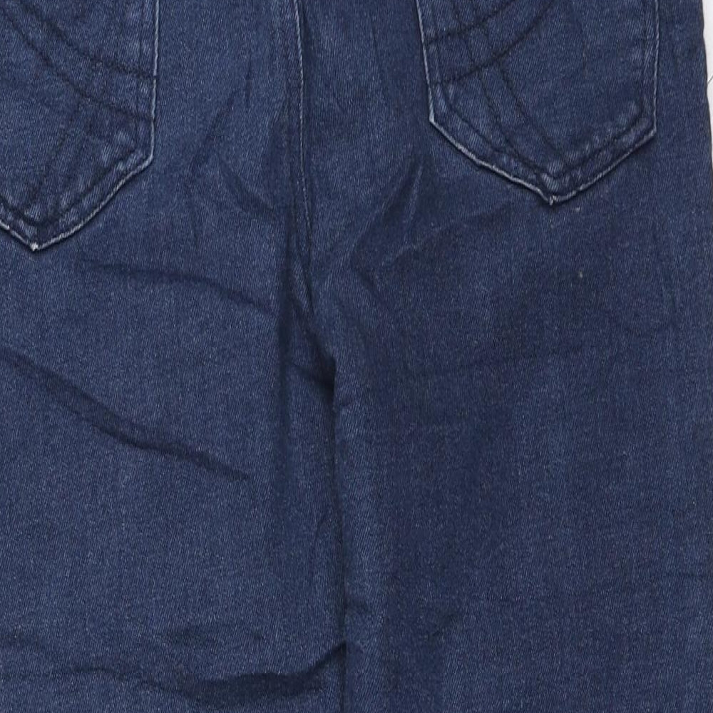 Matalan Womens Blue Cotton Compression Shorts Size 12 L18 in Regular Zip