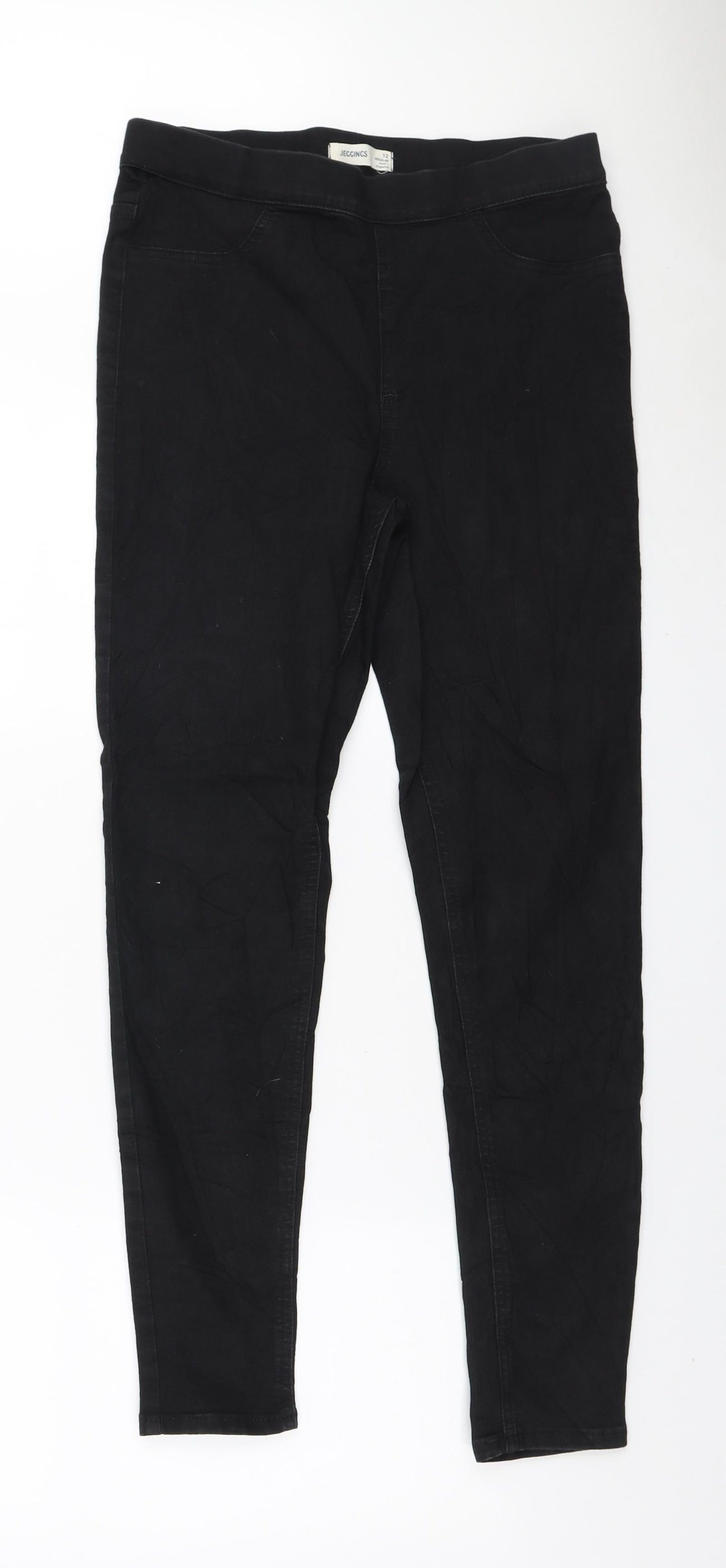 Marks and Spencer Womens Black Polyester Jegging Jeans Size 12 L27 in Regular