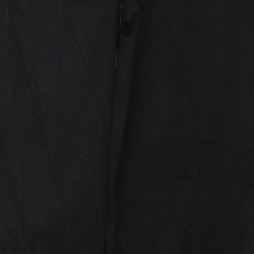Marks and Spencer Womens Black Cotton Straight Jeans Size 14 L28 in Regular Zip