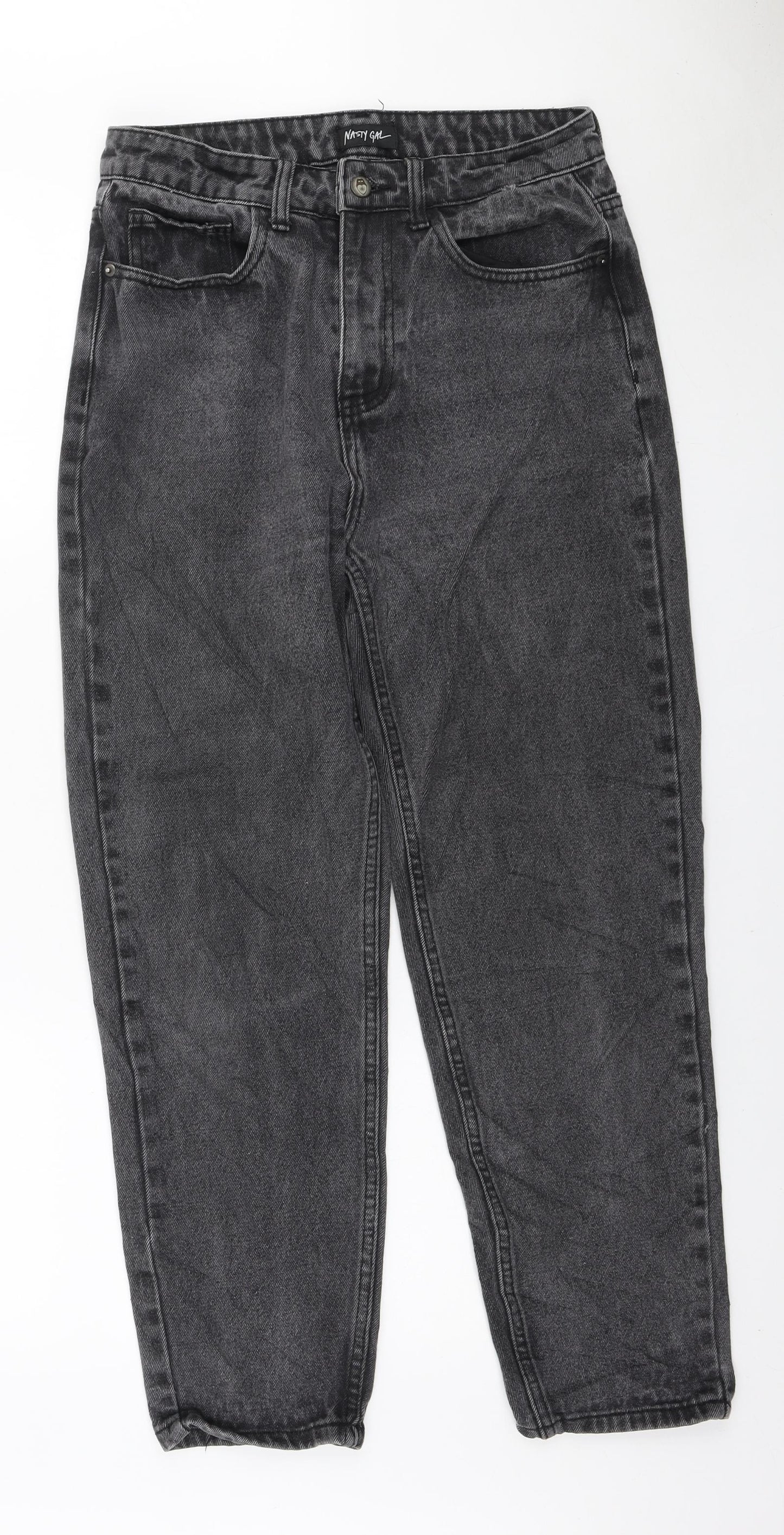 Nasty Gal Womens Grey Cotton Mom Jeans Size 10 L25 in Regular Zip