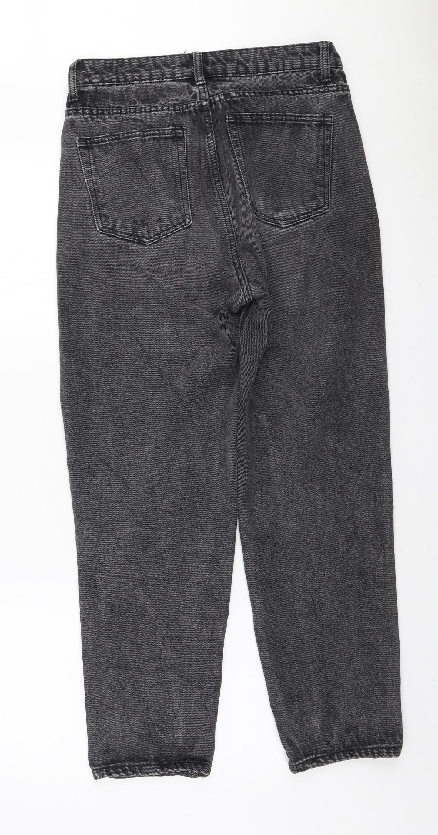 Nasty Gal Womens Grey Cotton Mom Jeans Size 10 L25 in Regular Zip