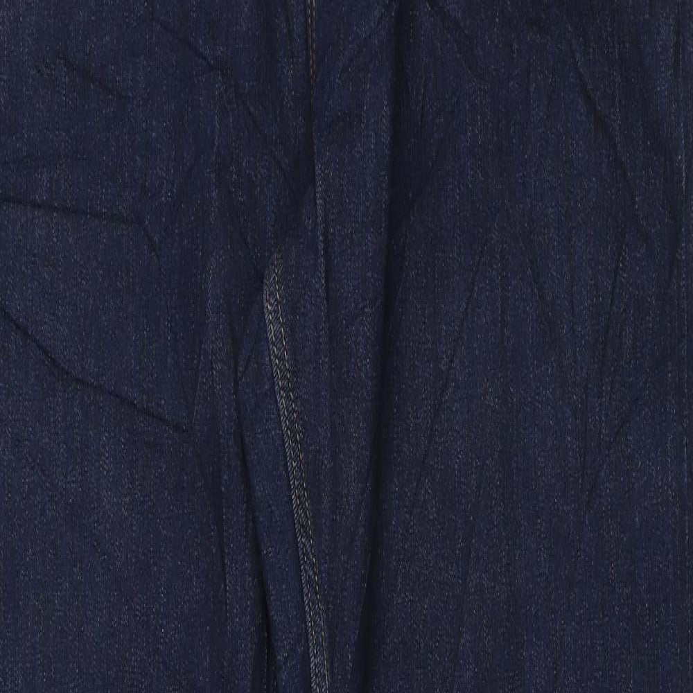 Marks and Spencer Womens Blue Polyester Straight Jeans Size 18 L30 in Regular Zip