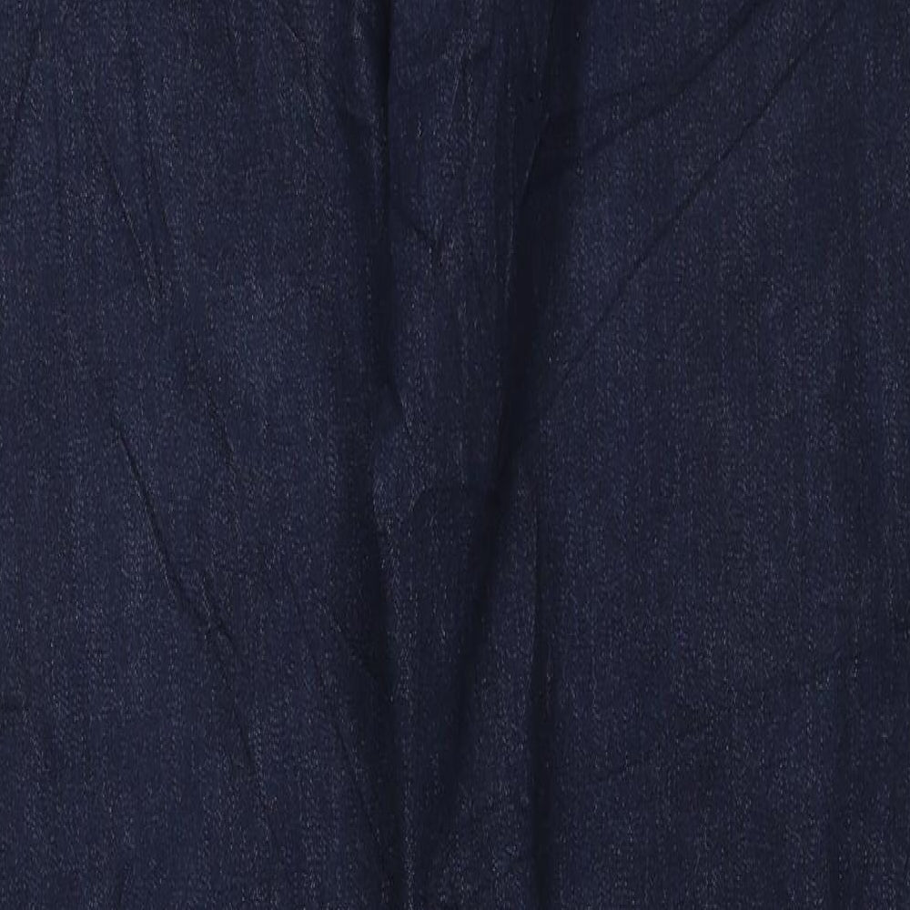 Marks and Spencer Womens Blue Polyester Straight Jeans Size 18 L30 in Regular Zip