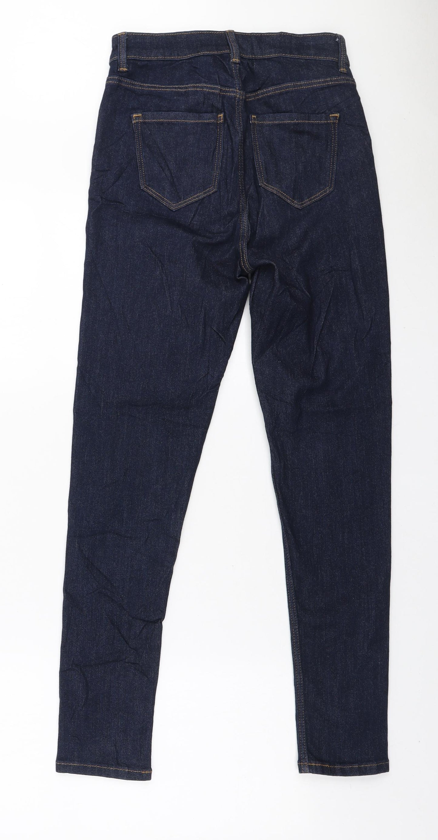 Marks and Spencer Womens Blue Polyester Skinny Jeans Size 6 L26 in Regular Zip