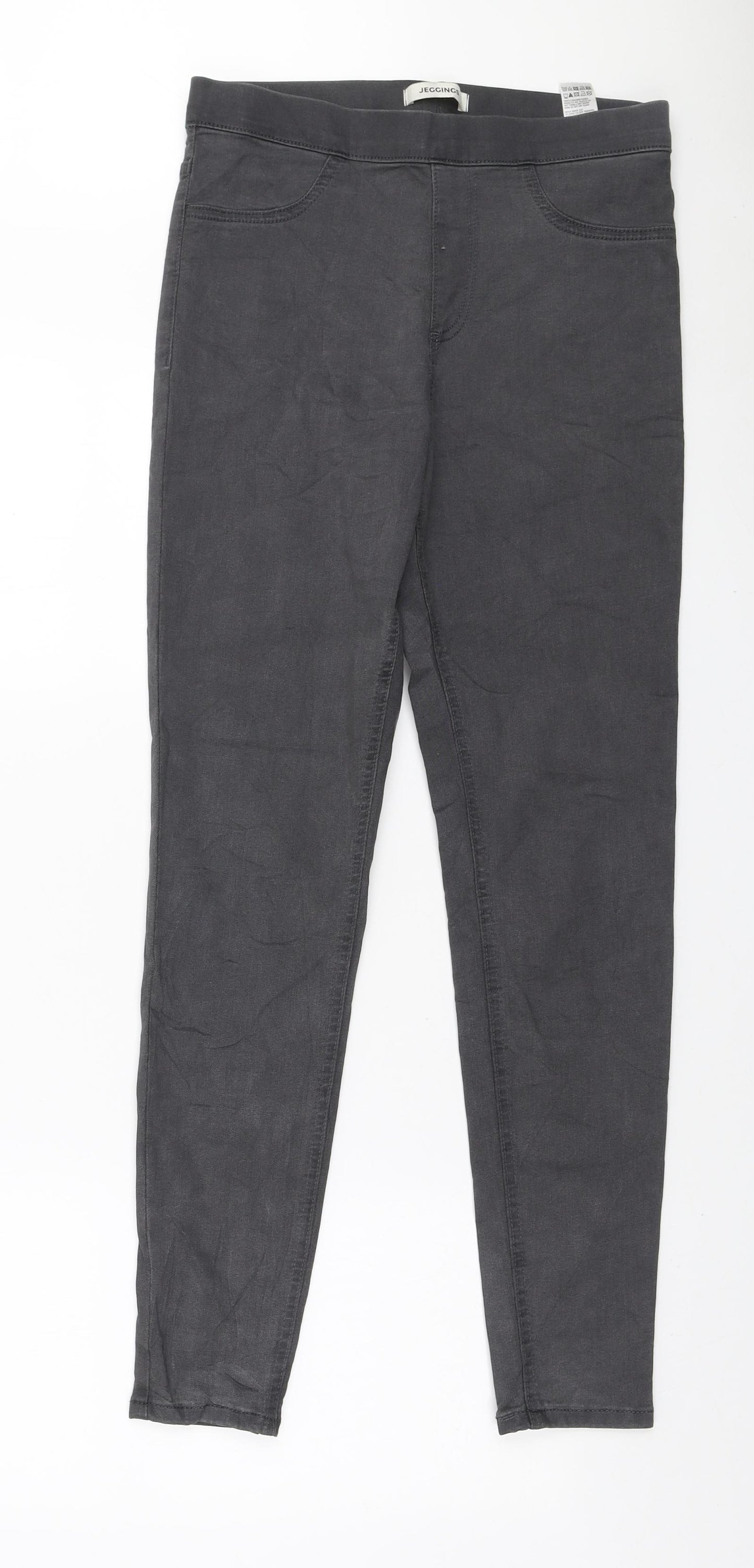 Marks and Spencer Womens Grey Polyester Jegging Jeans Size 10 L28 in Regular