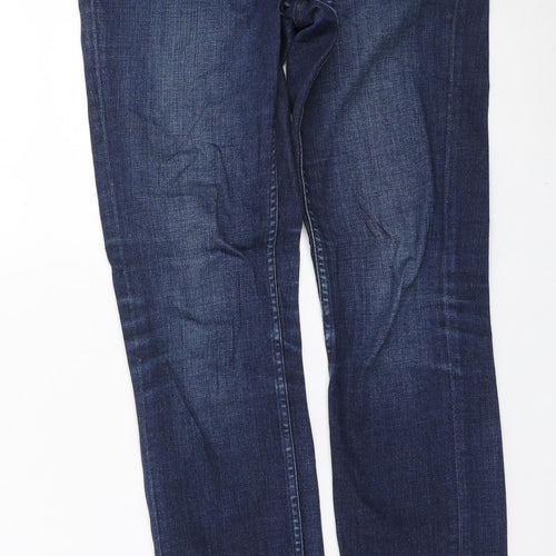Topshop Womens Blue Cotton Skinny Jeans Size 26 in L30 in Regular Zip