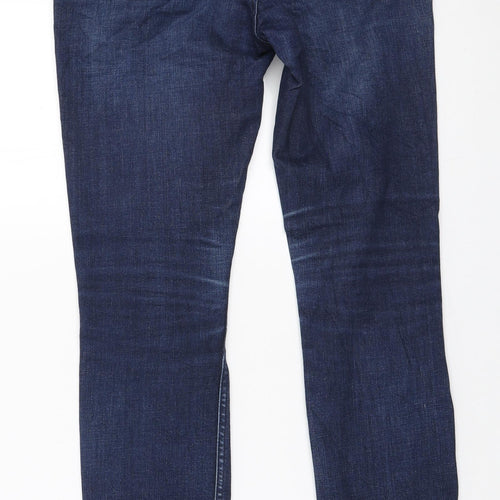 Topshop Womens Blue Cotton Skinny Jeans Size 26 in L30 in Regular Zip