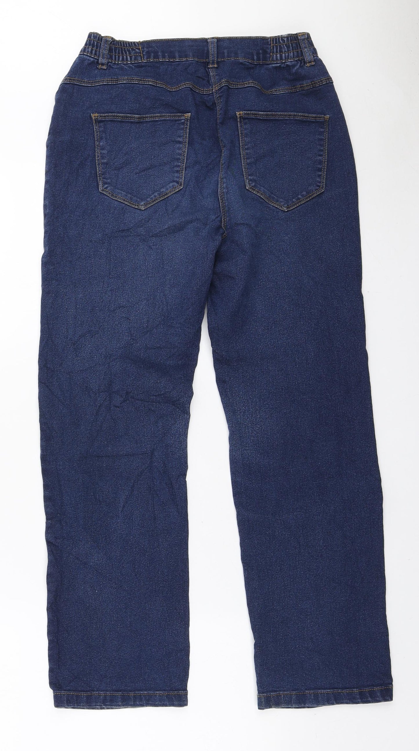 Bonmarché Womens Blue Polyester Straight Jeans Size 10 L25 in Regular Zip