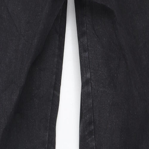 Topshop Womens Black Cotton Skinny Jeans Size 28 in L30 in Regular Zip - Side cut outs