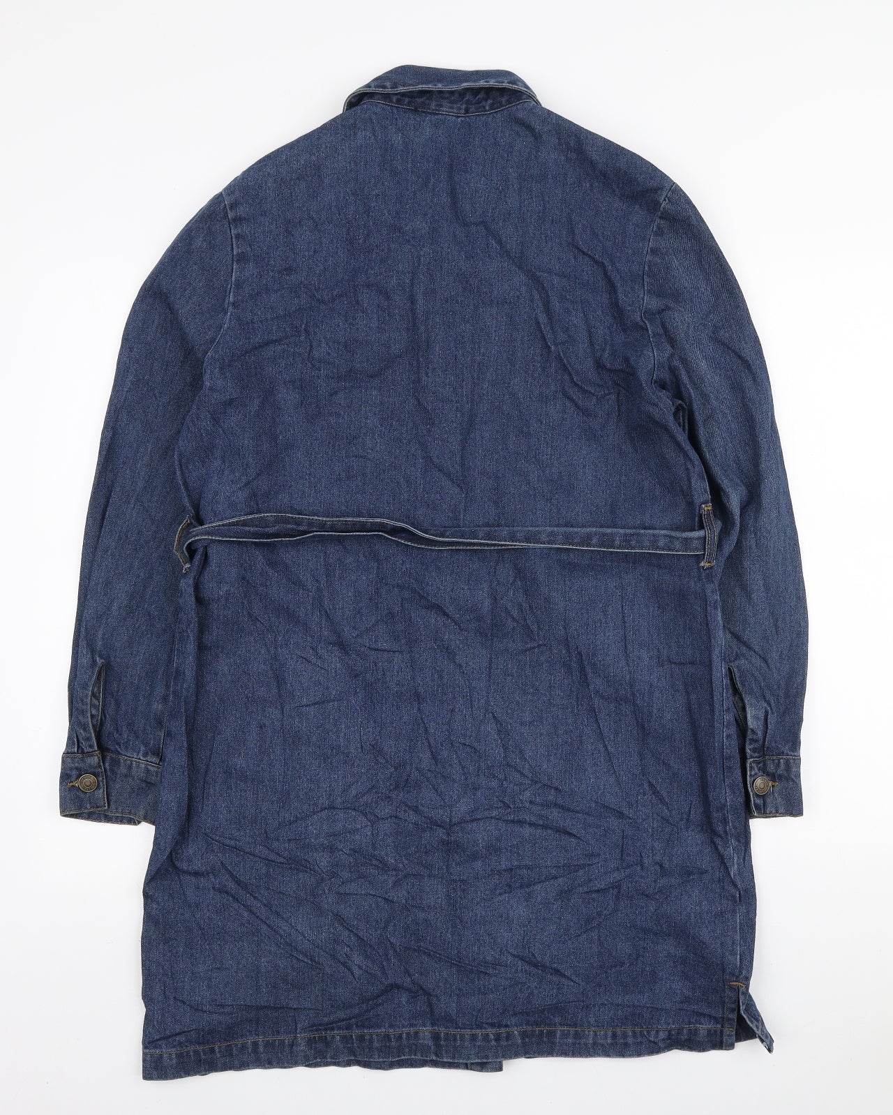 Pep & Co Womens Blue Cotton Shirt Dress Size 12 Collared Button