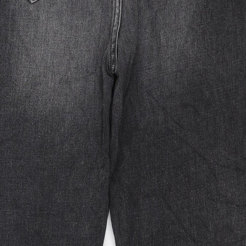 Topshop Womens Black Cotton Mom Jeans Size 25 in L32 in Regular Zip
