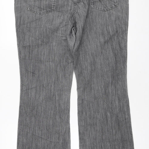 Marks and Spencer Womens Grey Polyester Bootcut Jeans Size 16 L28 in Regular Zip