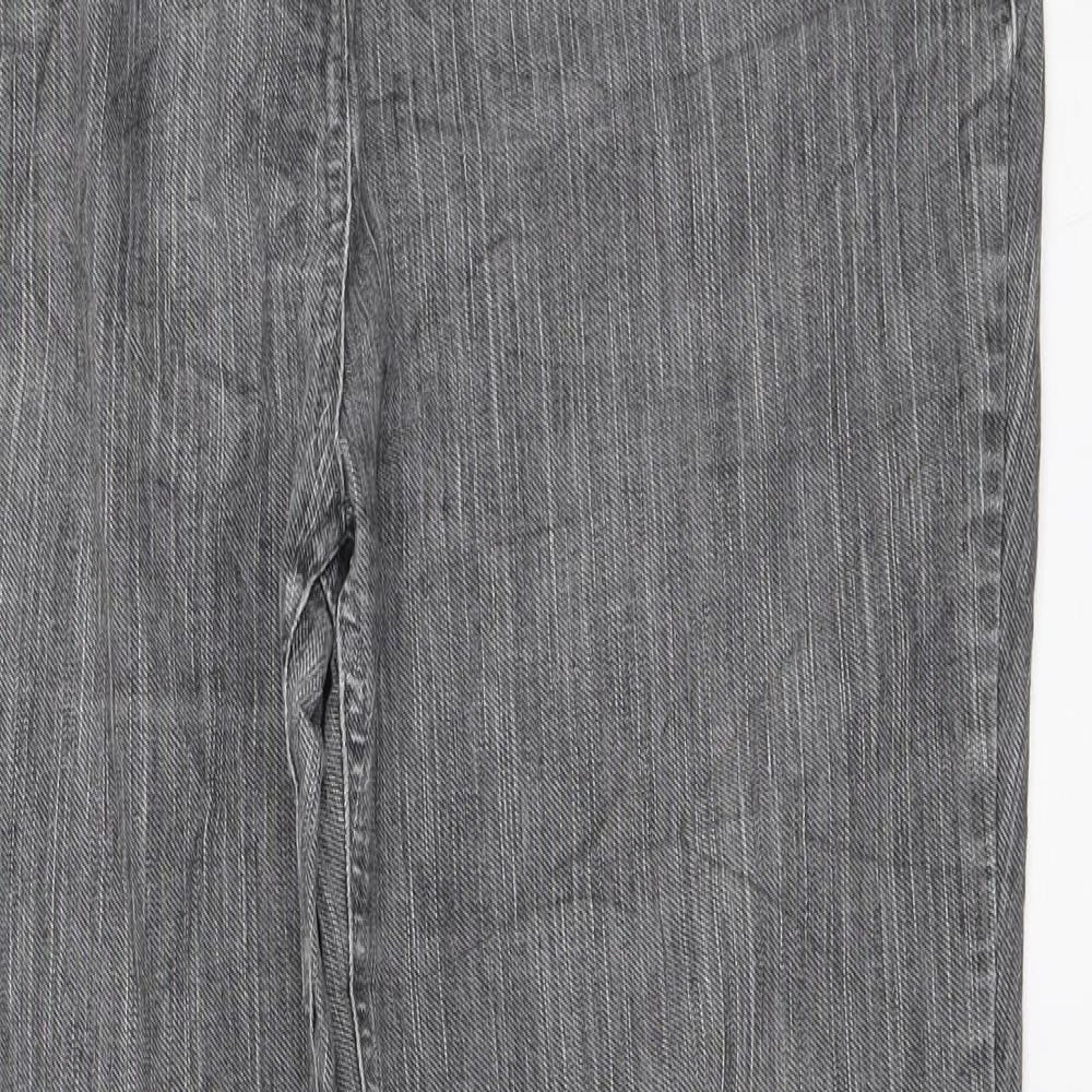 Marks and Spencer Womens Grey Polyester Bootcut Jeans Size 16 L28 in Regular Zip