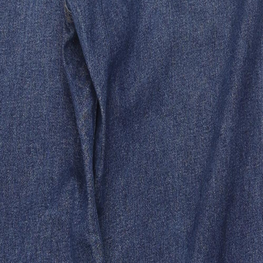 Preworn Mens Blue Cotton Straight Jeans Size 34 L31 in Regular Zip