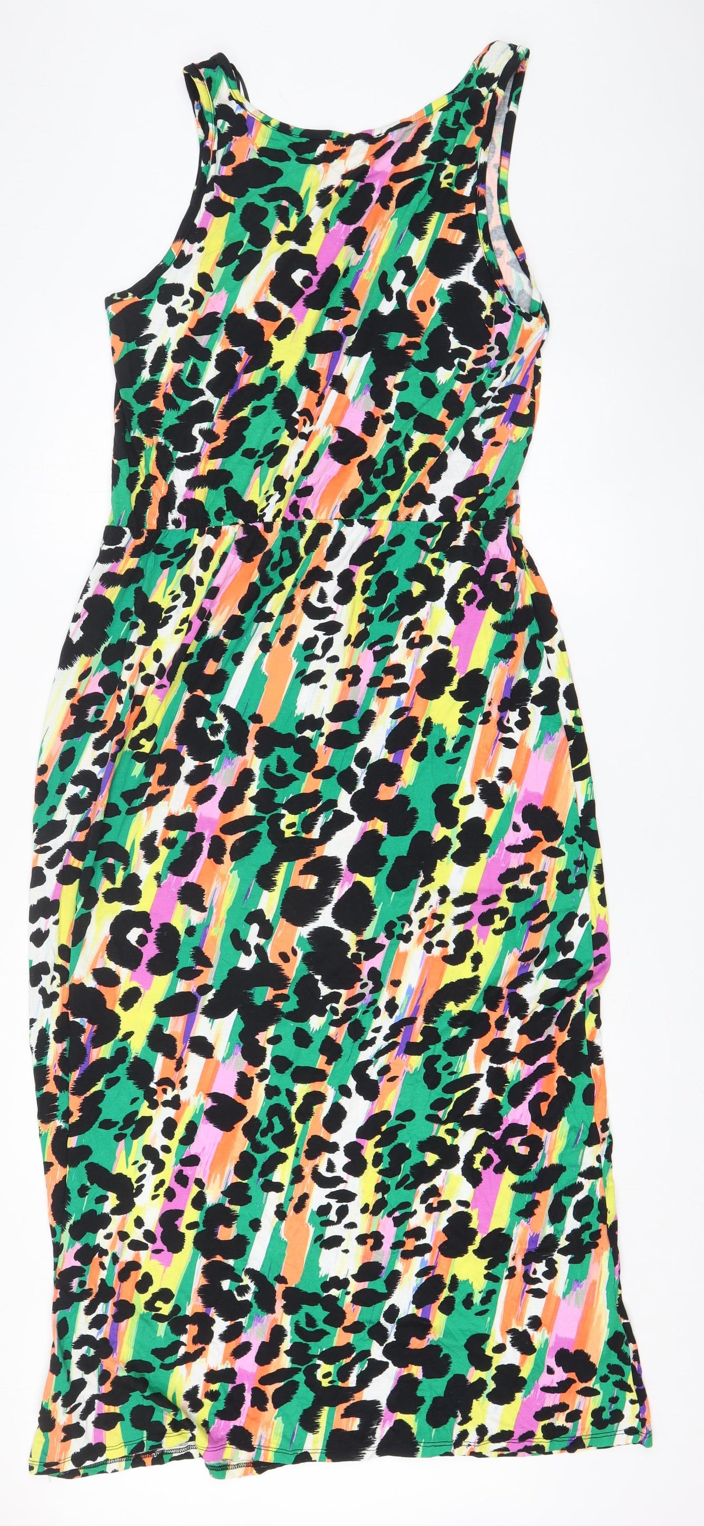 George Womens Multicoloured Animal Print Viscose Maxi Size 18 Scoop Neck Pullover