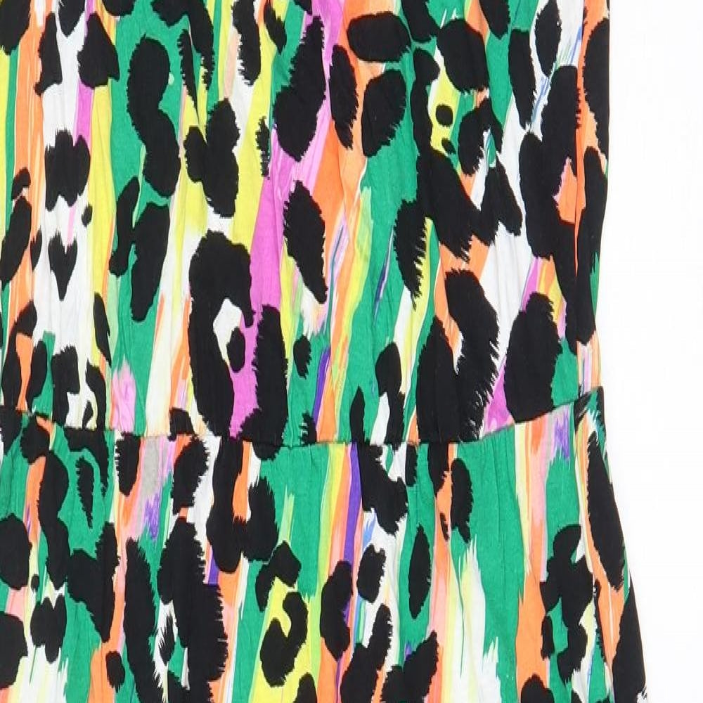 George Womens Multicoloured Animal Print Viscose Maxi Size 18 Scoop Neck Pullover