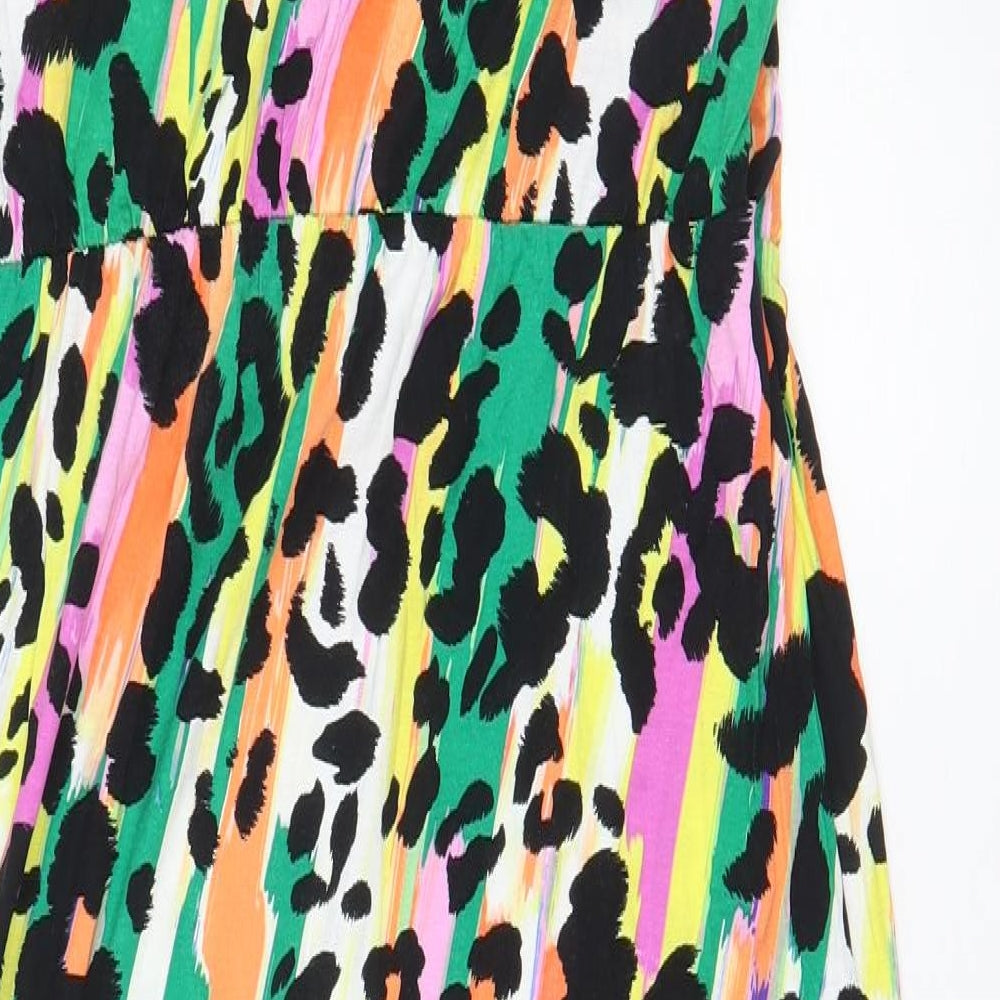 George Womens Multicoloured Animal Print Viscose Maxi Size 18 Scoop Neck Pullover
