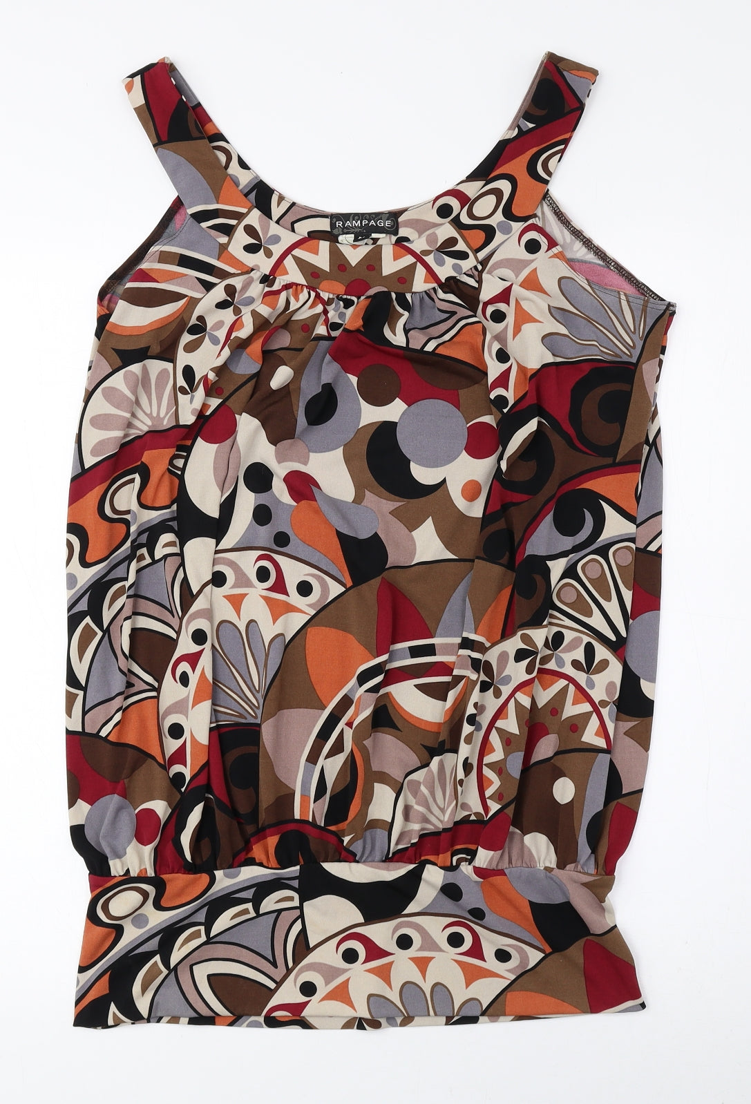 Rampage Womens Multicoloured Floral Polyester Tank Dress Size M Scoop Neck Pullover