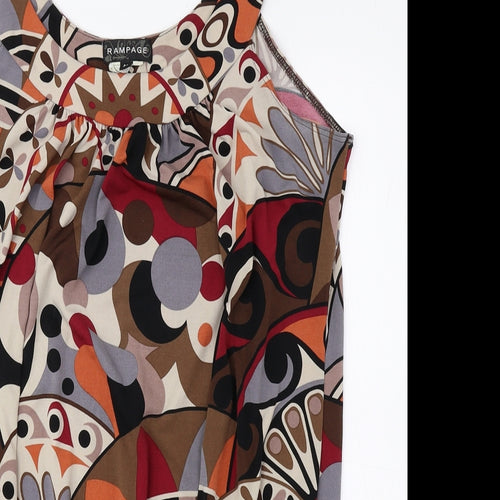 Rampage Womens Multicoloured Floral Polyester Tank Dress Size M Scoop Neck Pullover