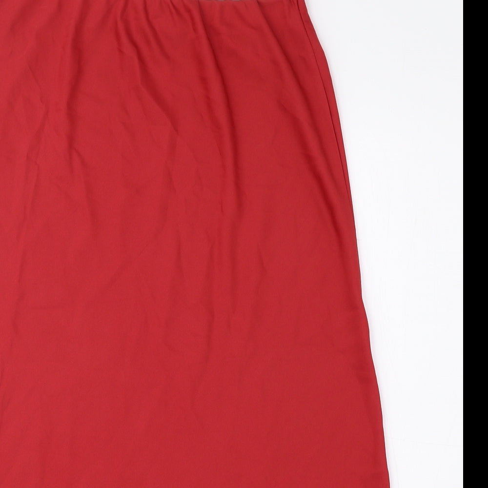 Dorothy Perkins Womens Red Polyester A-Line Skirt Size 12