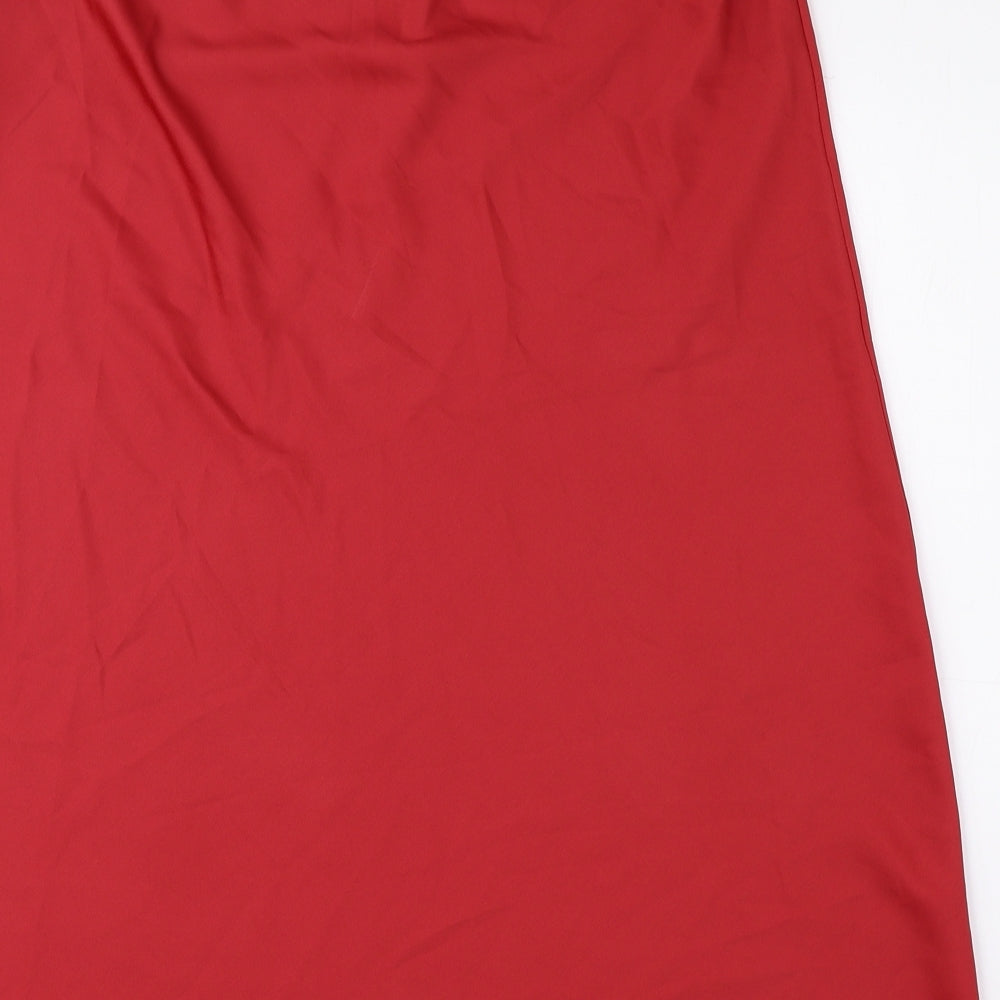 Dorothy Perkins Womens Red Polyester A-Line Skirt Size 12