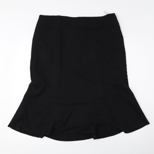 Austin Reed Womens Black Wool Trumpet Skirt Size 16 Zip