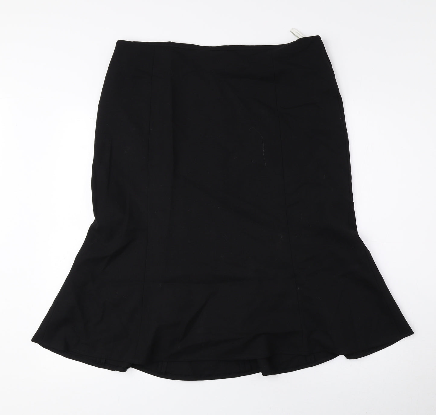 Austin Reed Womens Black Wool Trumpet Skirt Size 16 Zip