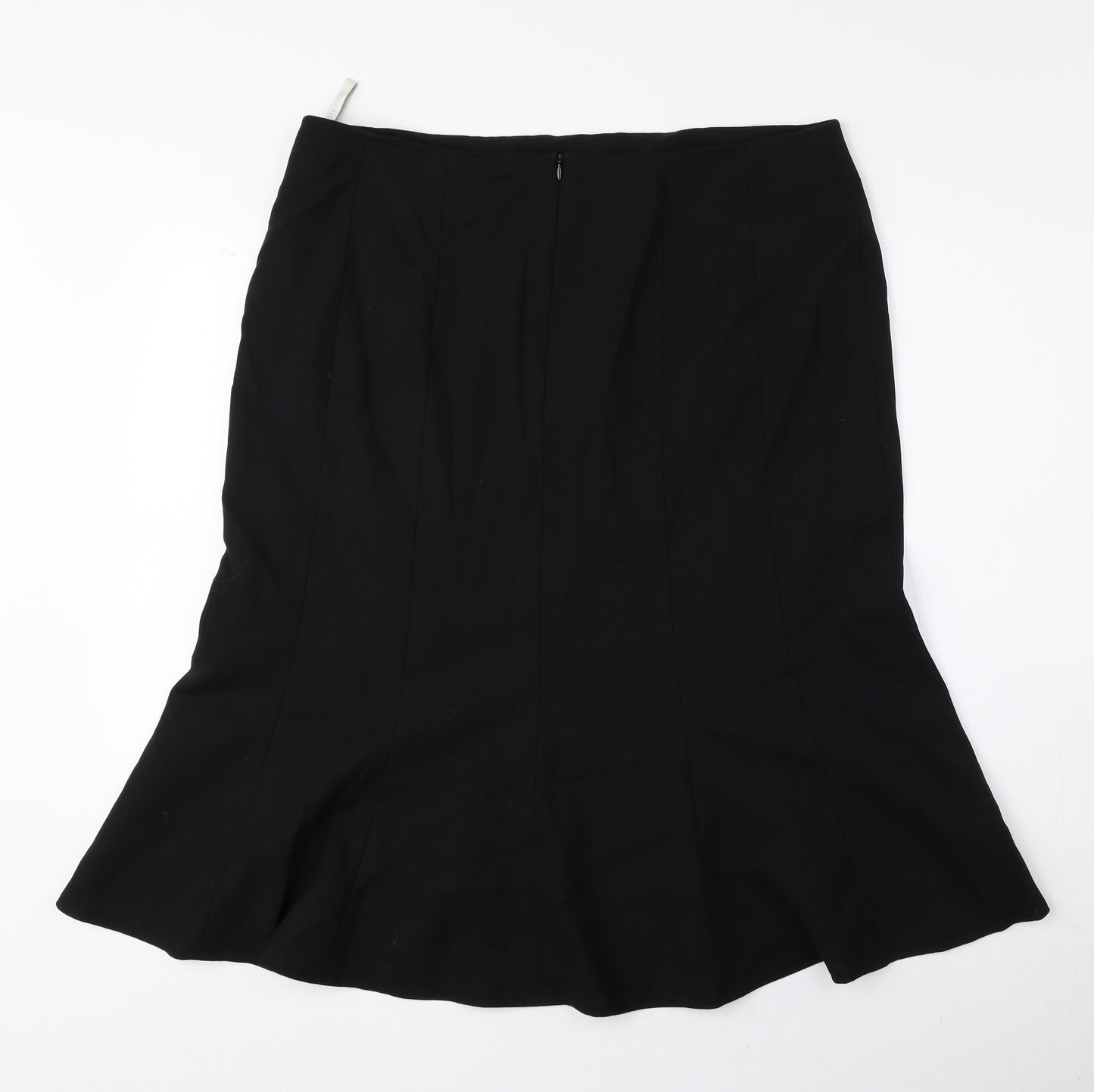 Austin Reed Womens Black Wool Trumpet Skirt Size 16 Zip