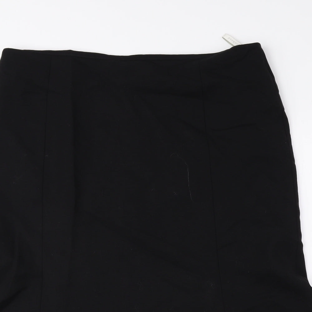 Austin Reed Womens Black Wool Trumpet Skirt Size 16 Zip