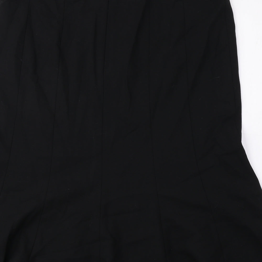 Austin Reed Womens Black Wool Trumpet Skirt Size 16 Zip