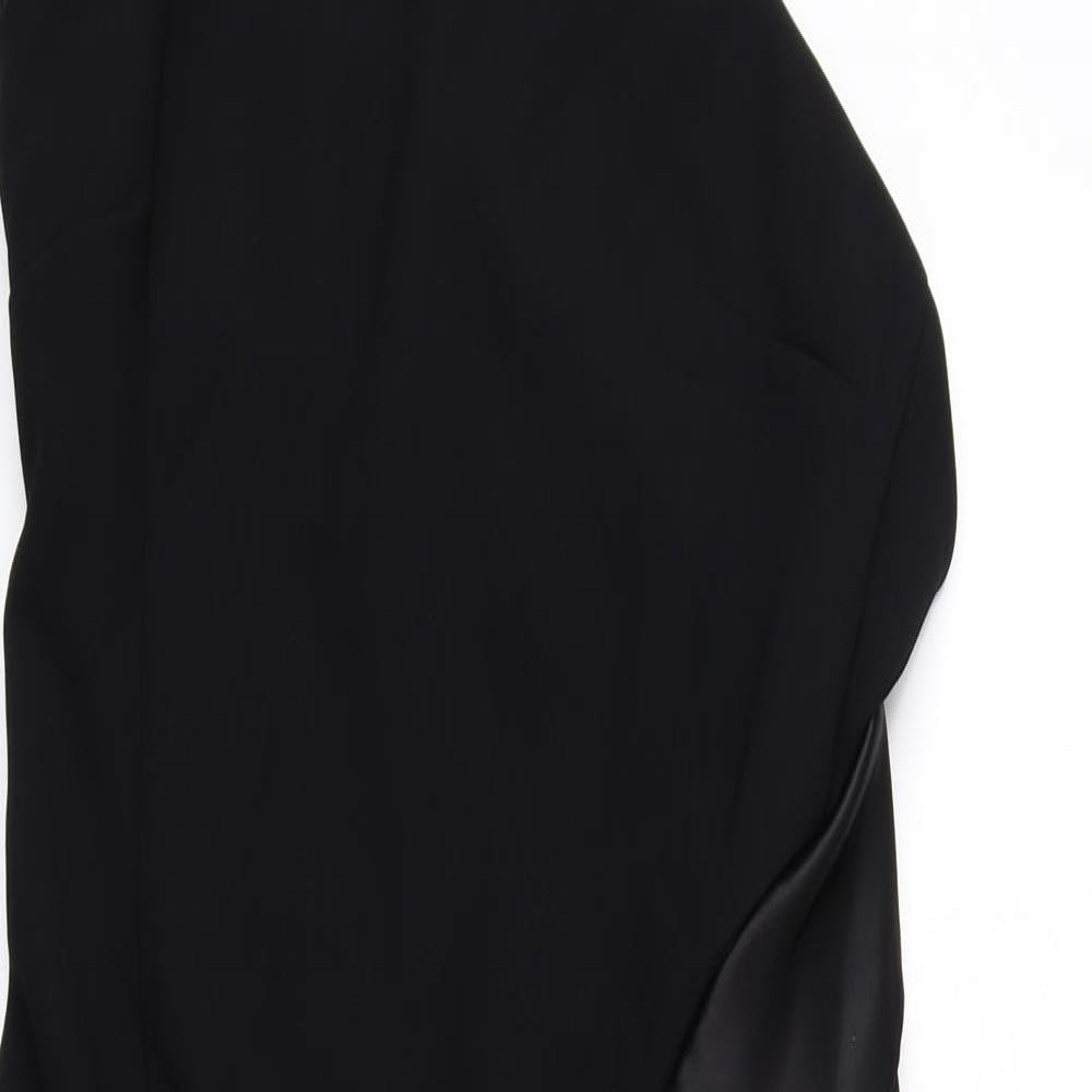 Zara Womens Black Polyester Pencil Dress Size S One Shoulder Zip
